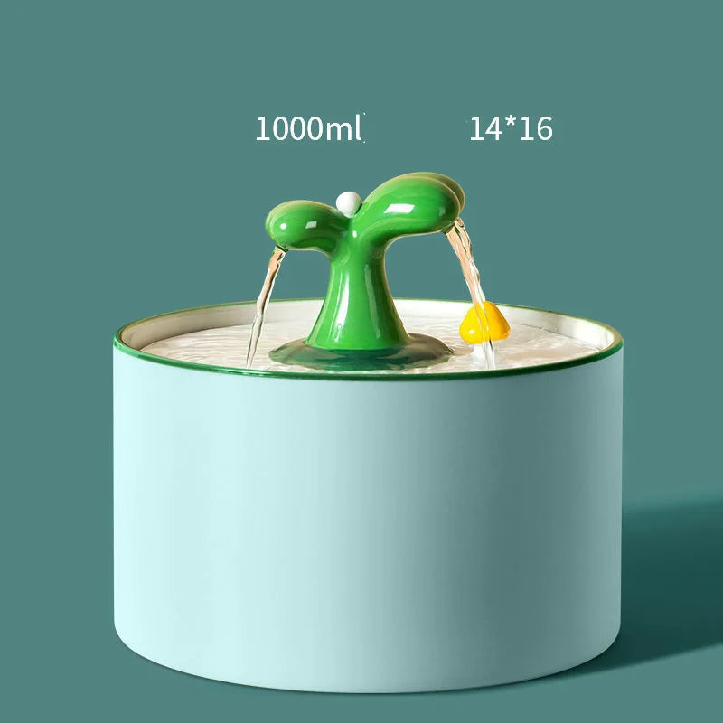 Ceramic Automatic Cat Water Fountain – Silent Circulating Flow with Replaceable Filter