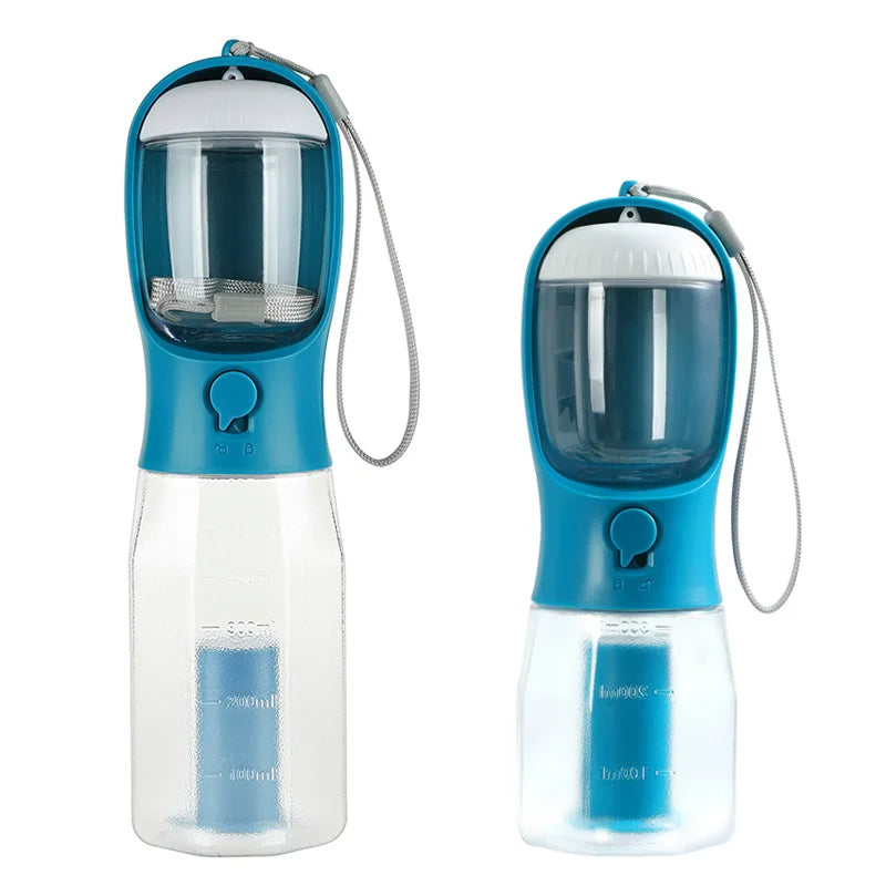 3-in-1 Dog Water Bottle with Food Storage & Waste Bag Holder