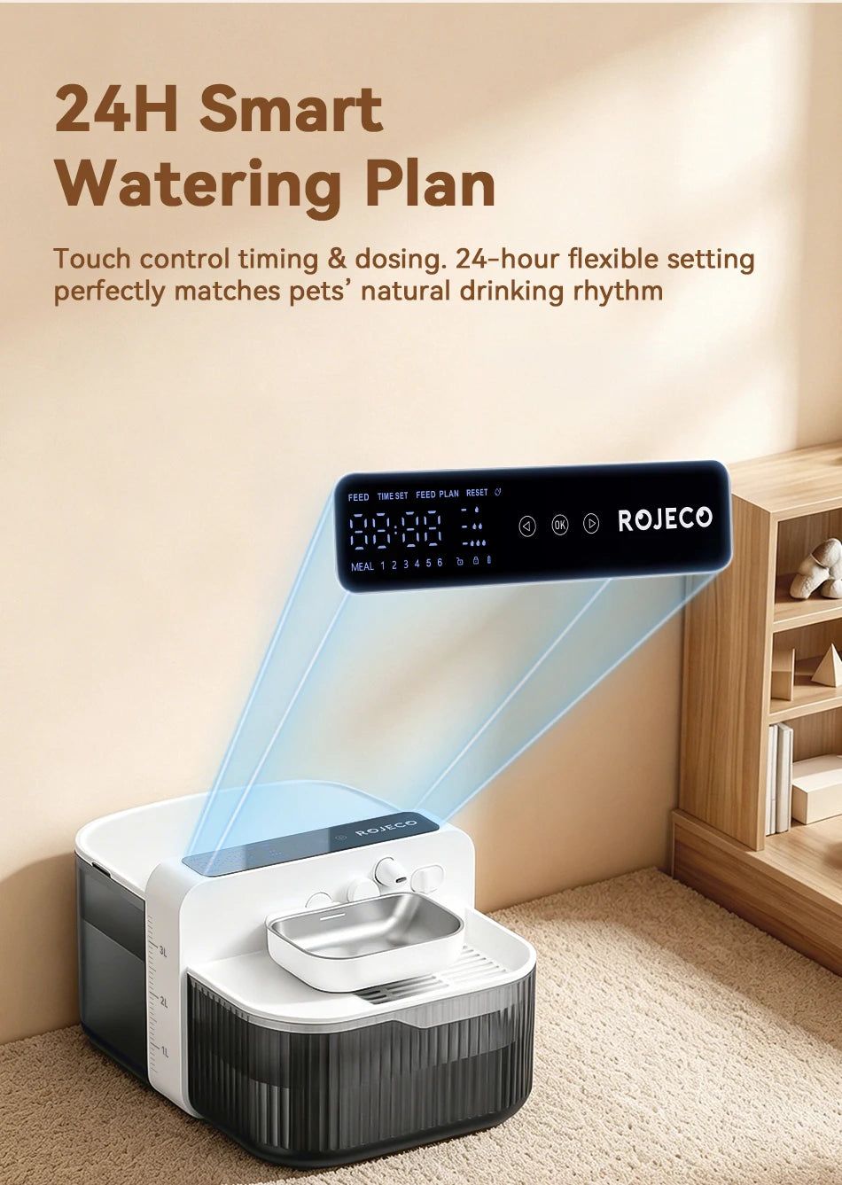 3.5L Wireless Pet Water Fountain with Sewage Separation & 2000mAh Battery