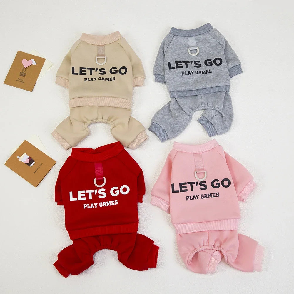 Thickened Dog Hoodie Jumpsuit for Small & Medium Dogs