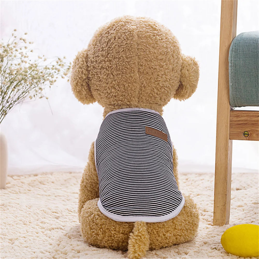 Classic Striped Cotton Vest for Cats & Small Dogs