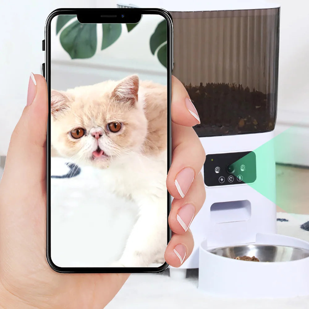 5L Smart WiFi Pet Feeder with Camera – App-Controlled Automatic Food Dispenser for Cats & Dogs