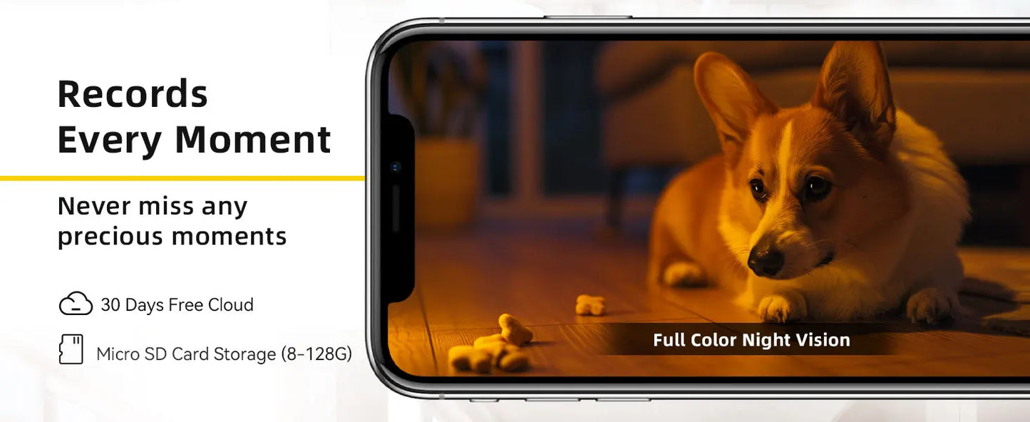 2K Indoor WiFi Pet Camera — 360° Pan & Tilt with Night Vision & 2-Way Audio