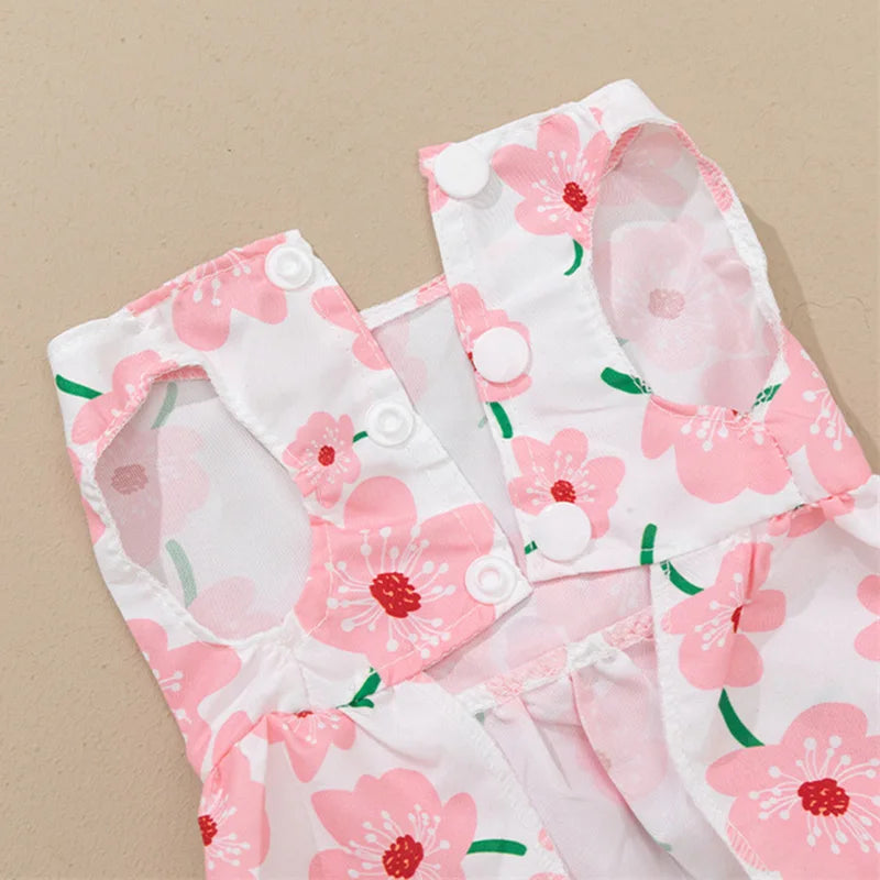 Fruit & Floral Print Bow Dress for Cats & Small Dogs