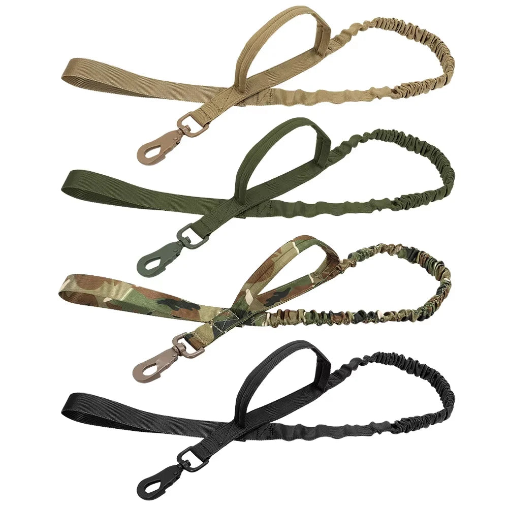 Laisse Tactique Militaire pour Chien - Laisse en Nylon Robuste avec Absorption des Chocs