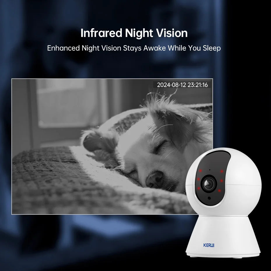 AI Auto-Tracking Pet Camera with 355° Pan-Tilt & Night Vision — 5MP or 8MP
