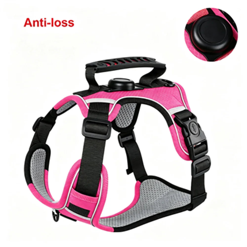 Reflective No-Pull Dog Harness Vest with AirTag Holder