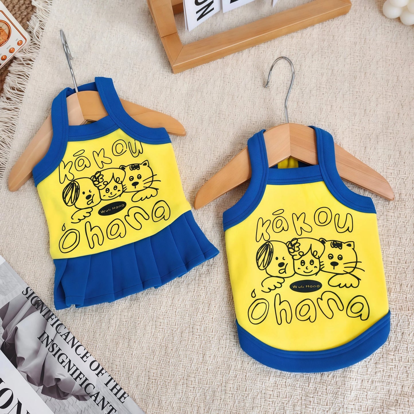 Cartoon Print Slip Dress for Small Dogs & Cats