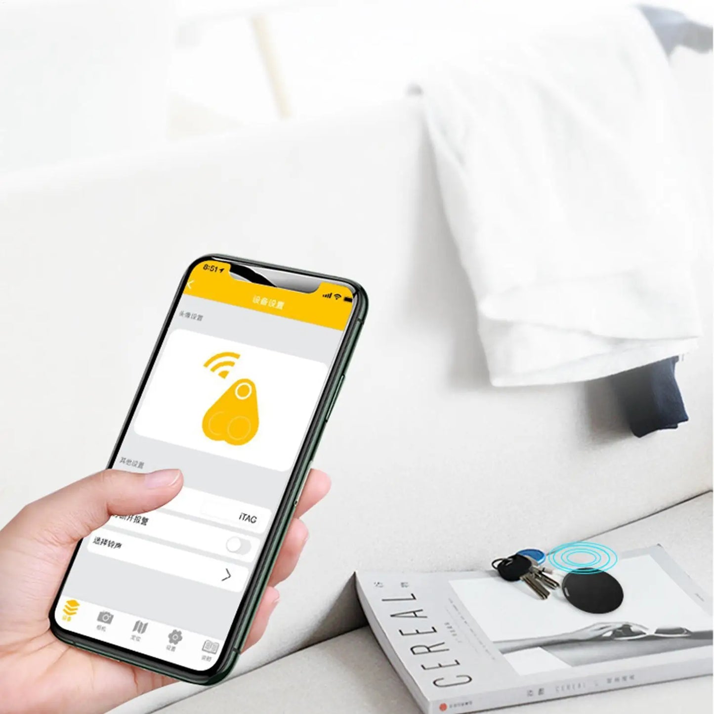 Round Bluetooth Anti-Lost Tracker Tag for Pets, Keys & Bags