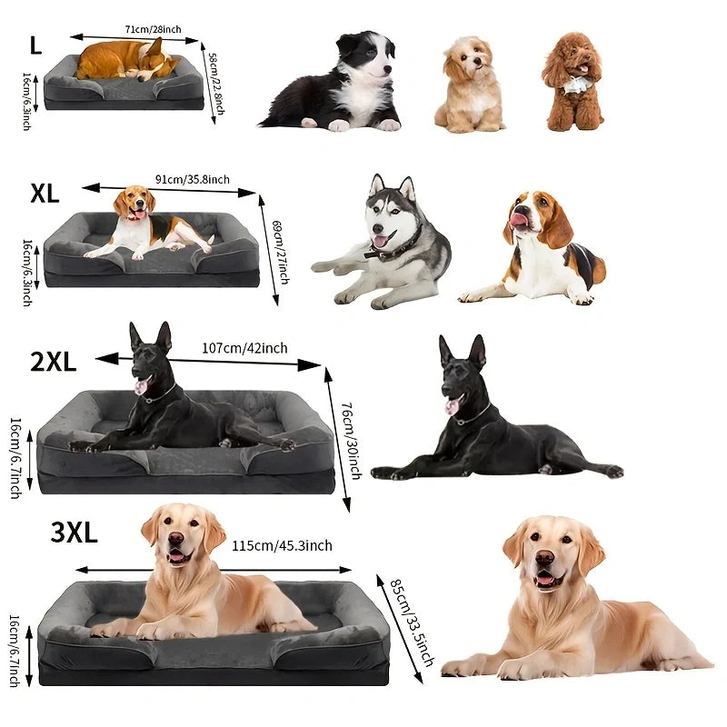 Extra Large Orthopedic Dog Sofa Bed with Washable Removable Cover