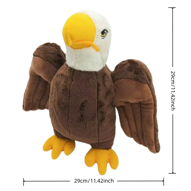 Bald Eagle Squeaky Plush Dog Toy – Large Fleece Chew Toy for Dogs