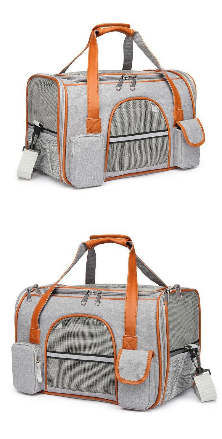 Anti-Collapse Pet Carrier Handbag with Storage Pockets