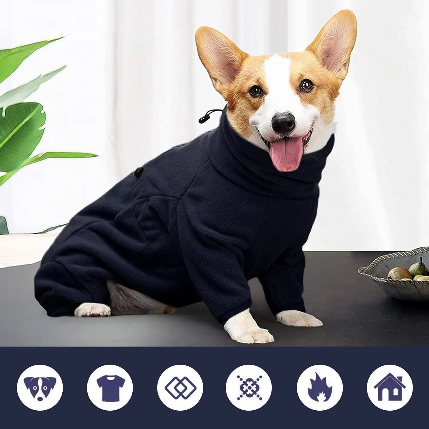 Manteau d'hiver pour chien - Veste coupe-vent en polaire douce pour temps froid