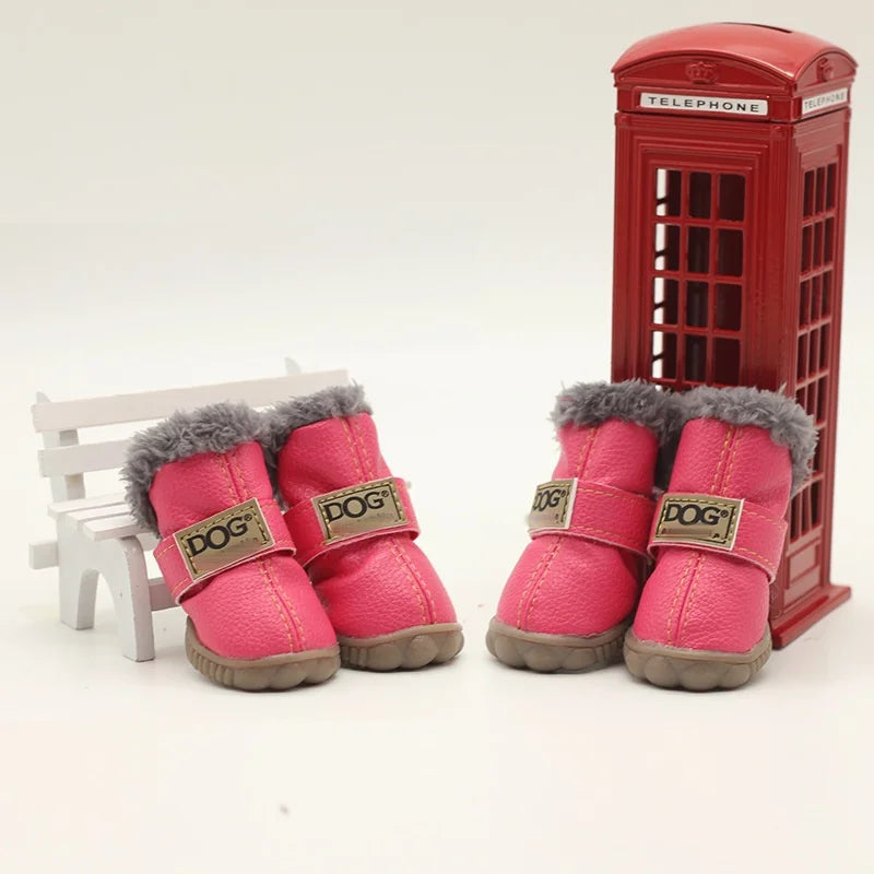 Waterproof Winter Snow Boots for Small Dogs – Set of 4