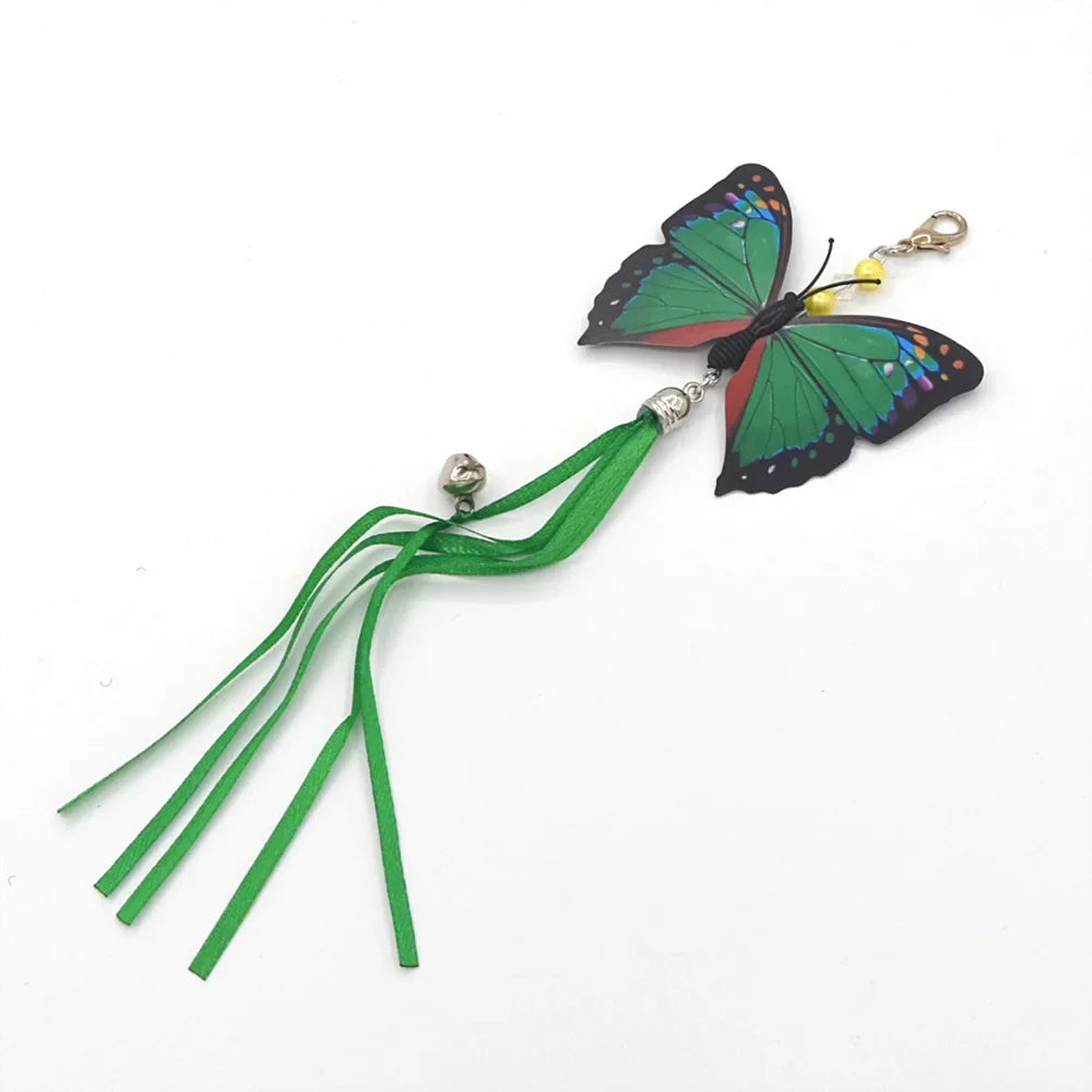 Feather Wand Cat Toy with Bell & Worm String - Interactive Teaser Set