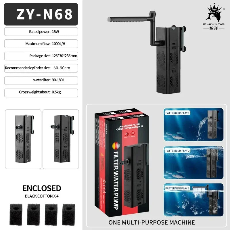 Internal Aquarium Filter with Spray Bar Outlet