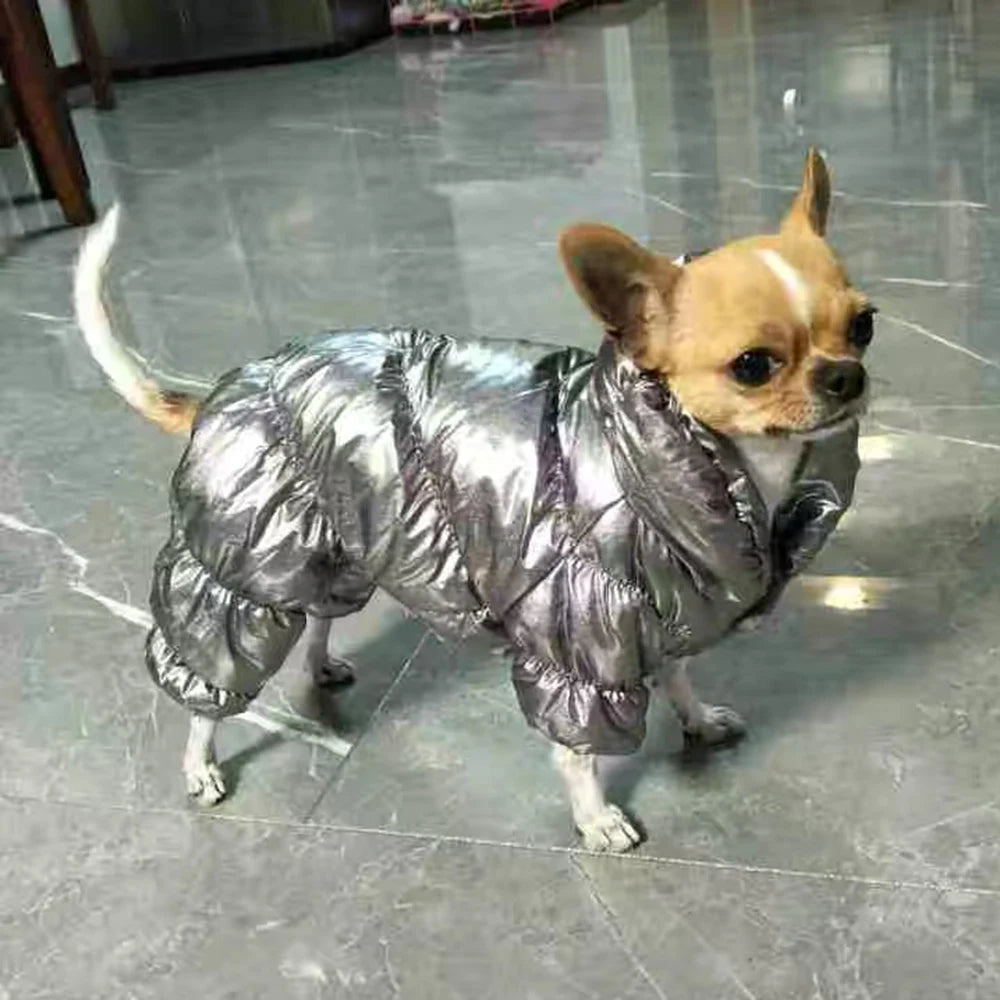 Waterproof Fleece Dog Jumpsuit with D-Ring for Small Dogs