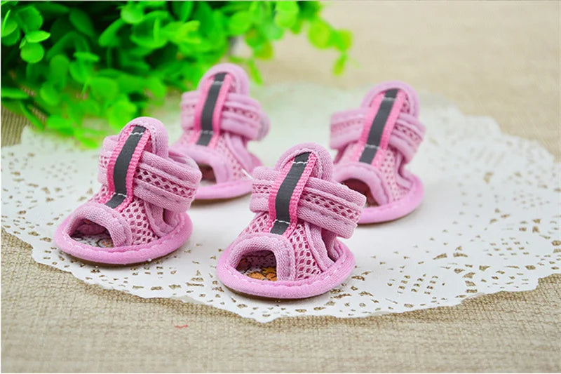 Mesh Sandal Shoes for Small Dogs & Cats — Set of 4