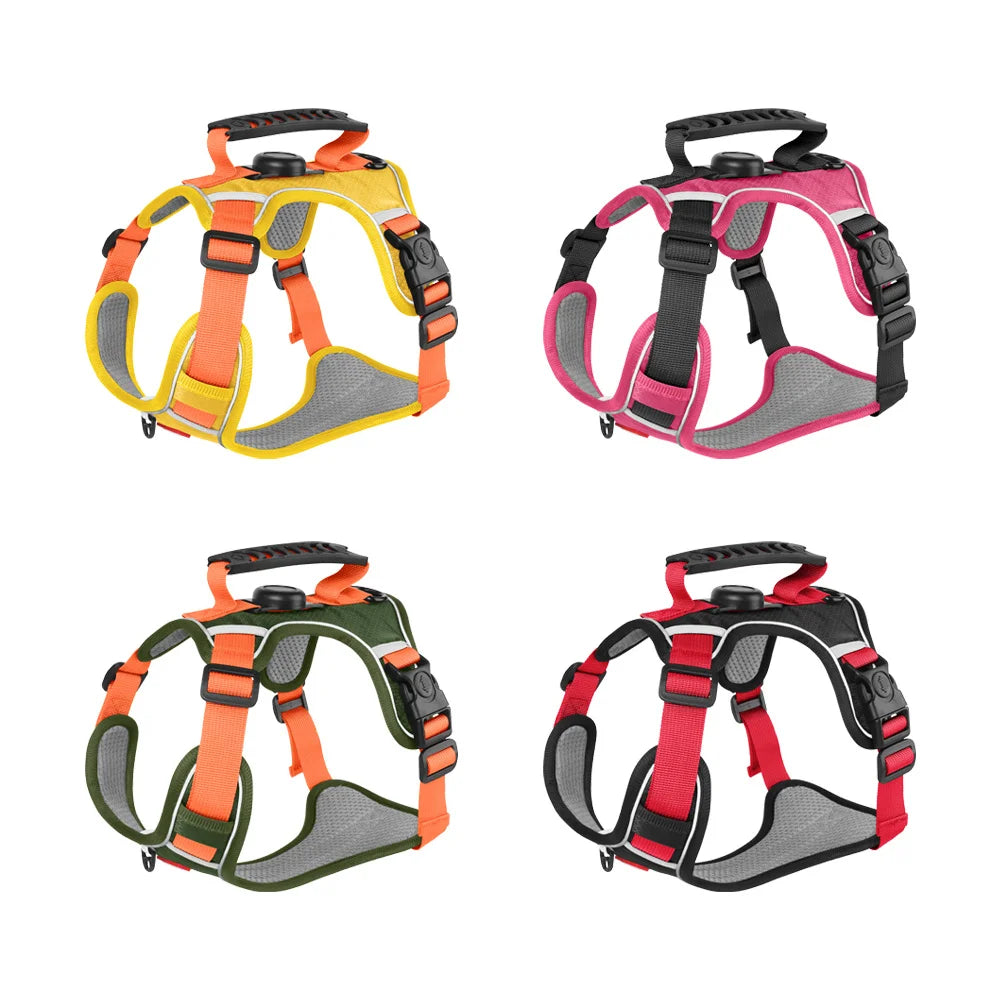Reflective No-Pull Dog Harness Vest with AirTag Holder
