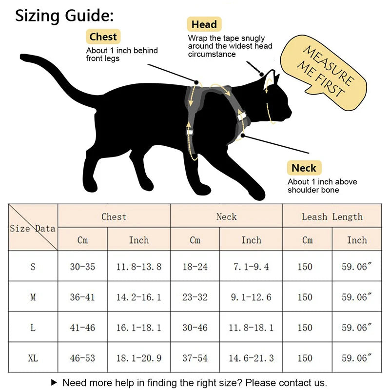Reflective Mesh Cat & Dog Harness with Leash Set