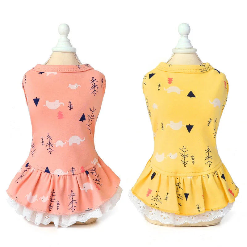 Cotton Print Dress for Cats & Small Dogs