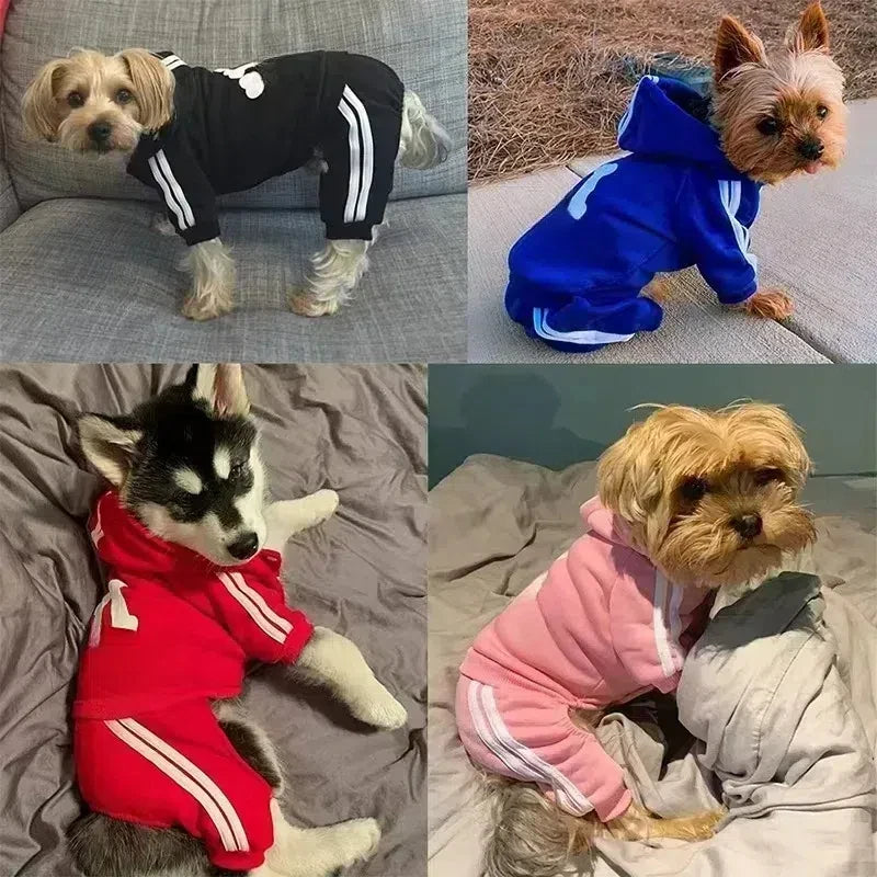 Winter Dog Jumpsuit - Warm Fleece Hoodie for Small to Large Dogs