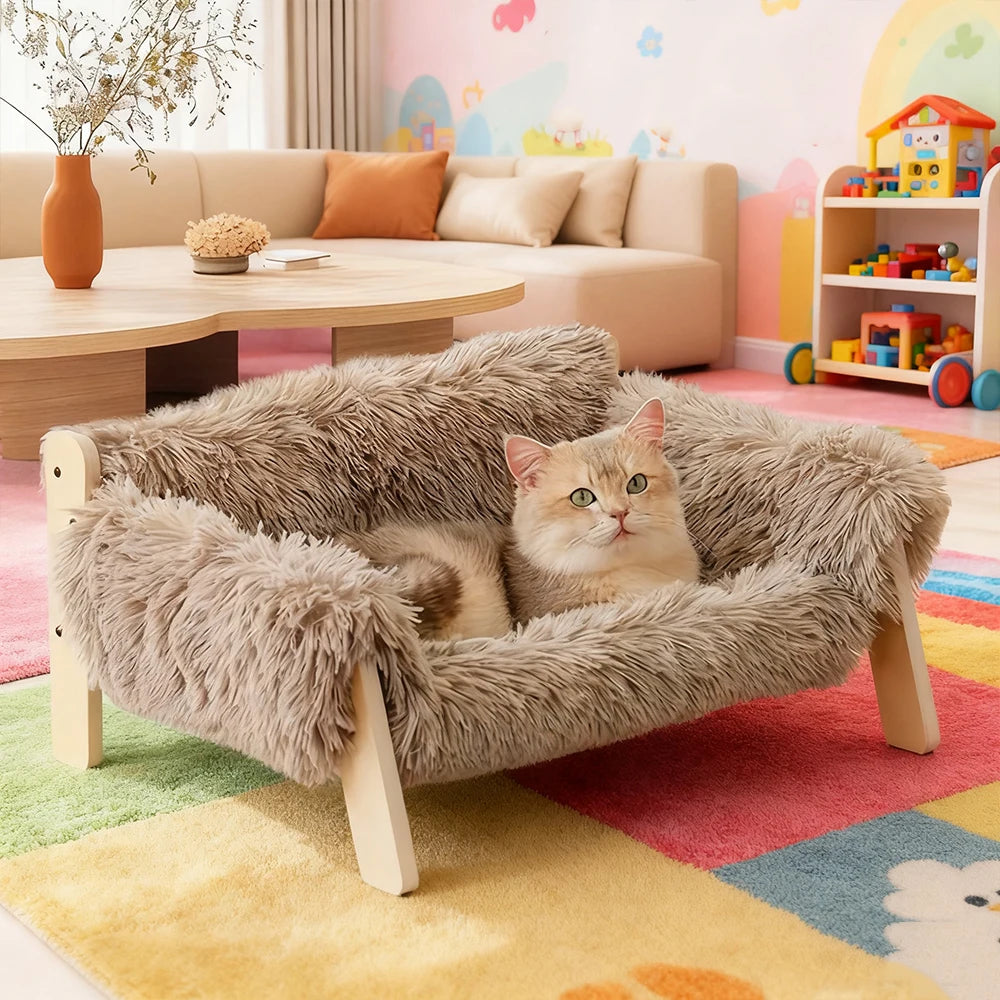 Raised Plush Pet Sofa Bed