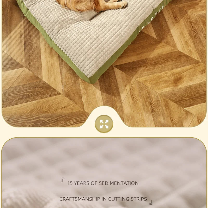 Fleece Dog Bed Mat with Detachable Cushion – Warm Washable Sleeping Pad for Small, Medium & Large Dogs
