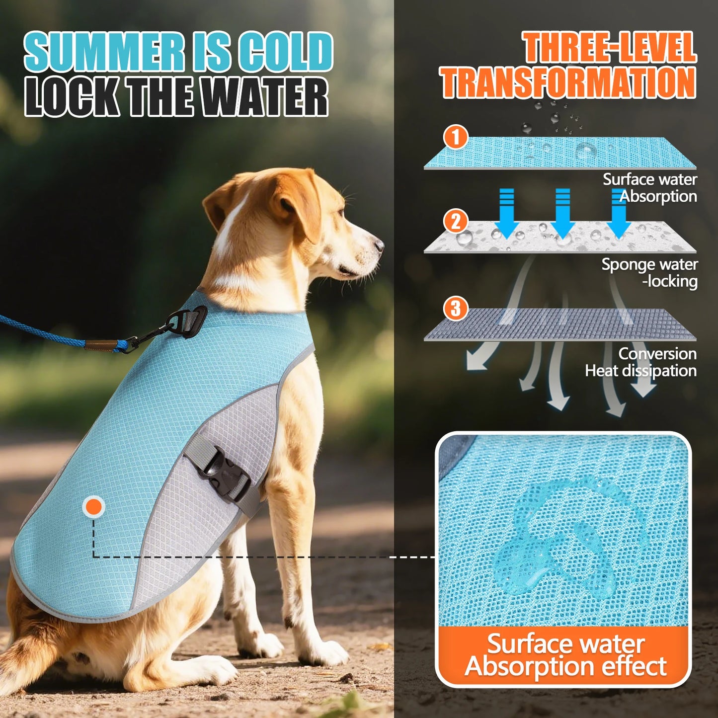 Dog Cooling Vest & Reflective Harness Jacket
