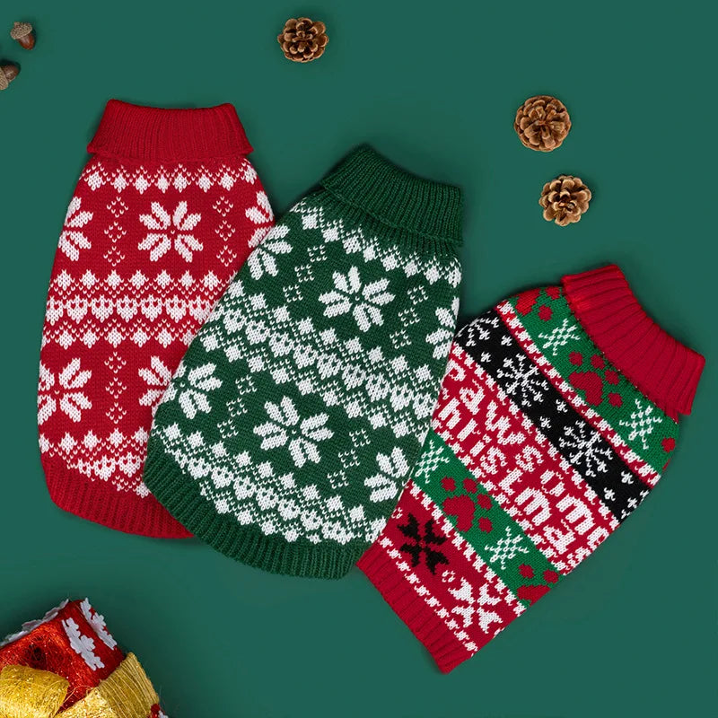 Pull, sweat à capuche et écharpe de Noël pour animaux de compagnie — Vêtements chauds et festifs pour chiens et chats