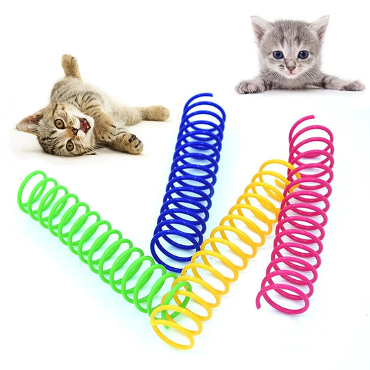 Colourful Spring Cat Toys - 4 Pack
