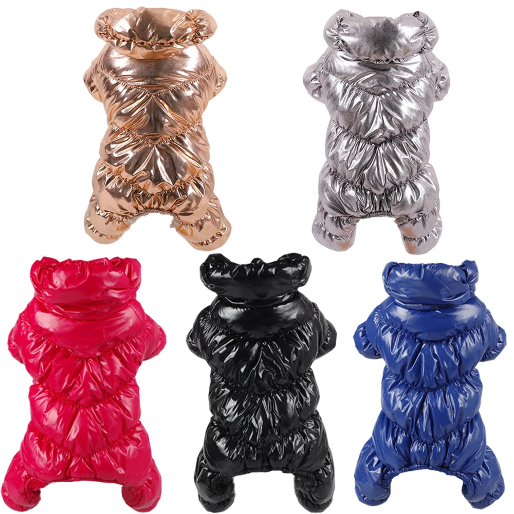 Winter Down Jumpsuit for Small Dogs | Padded All-in-One Dog Coat