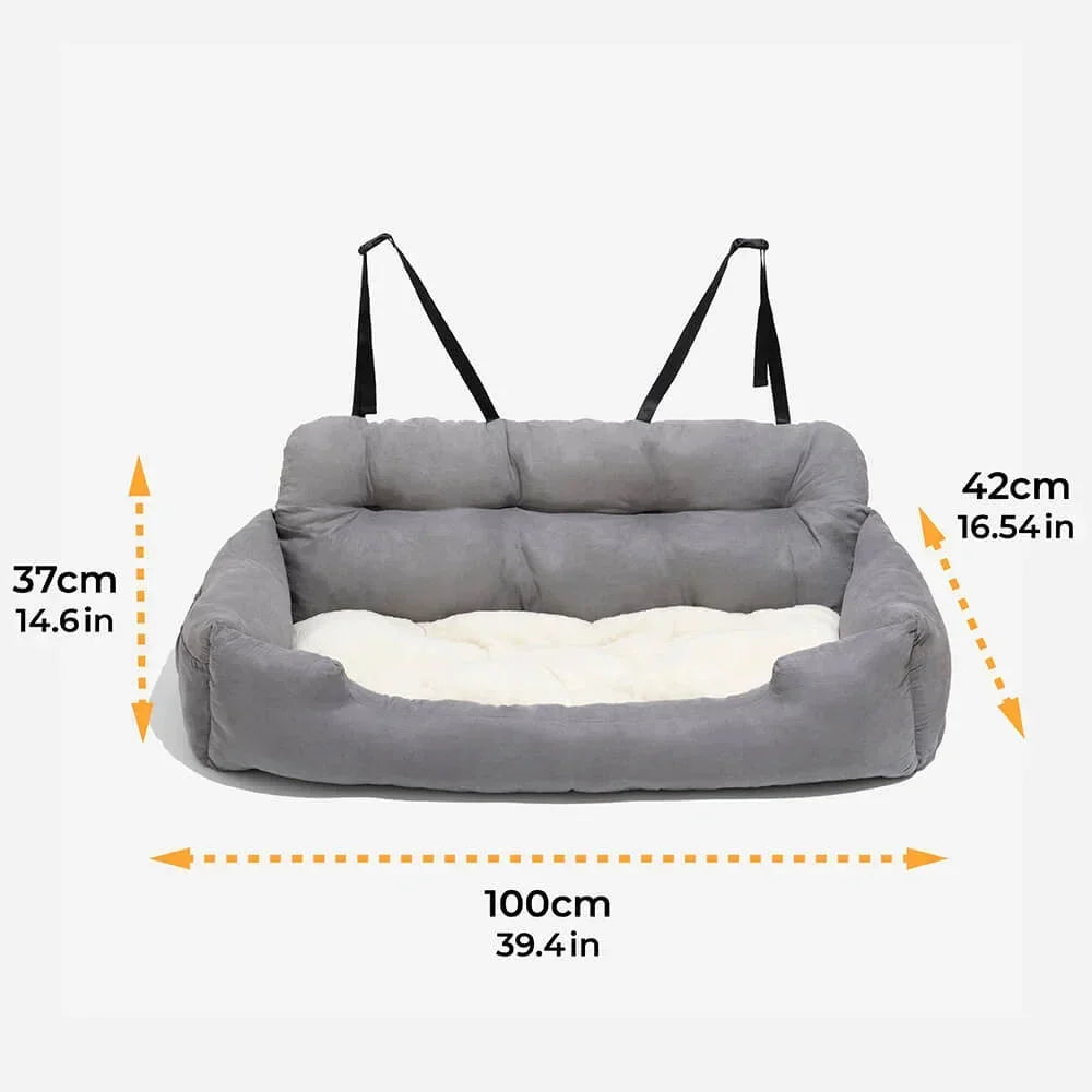 Rear Seat Dog Travel Bed with Removable Cover