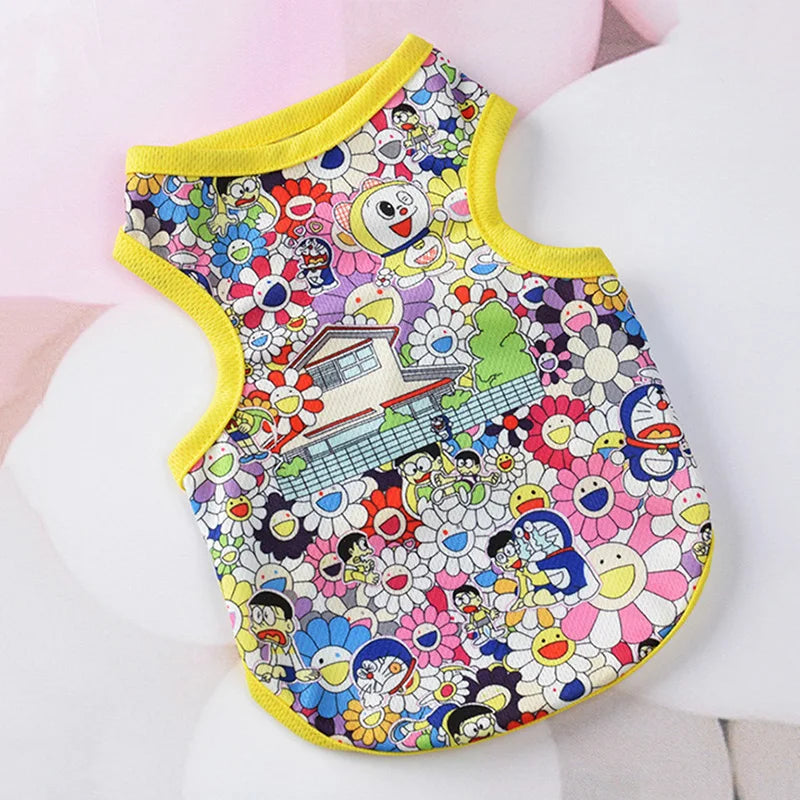 Cartoon Print Summer Vest for Cats & Small Dogs