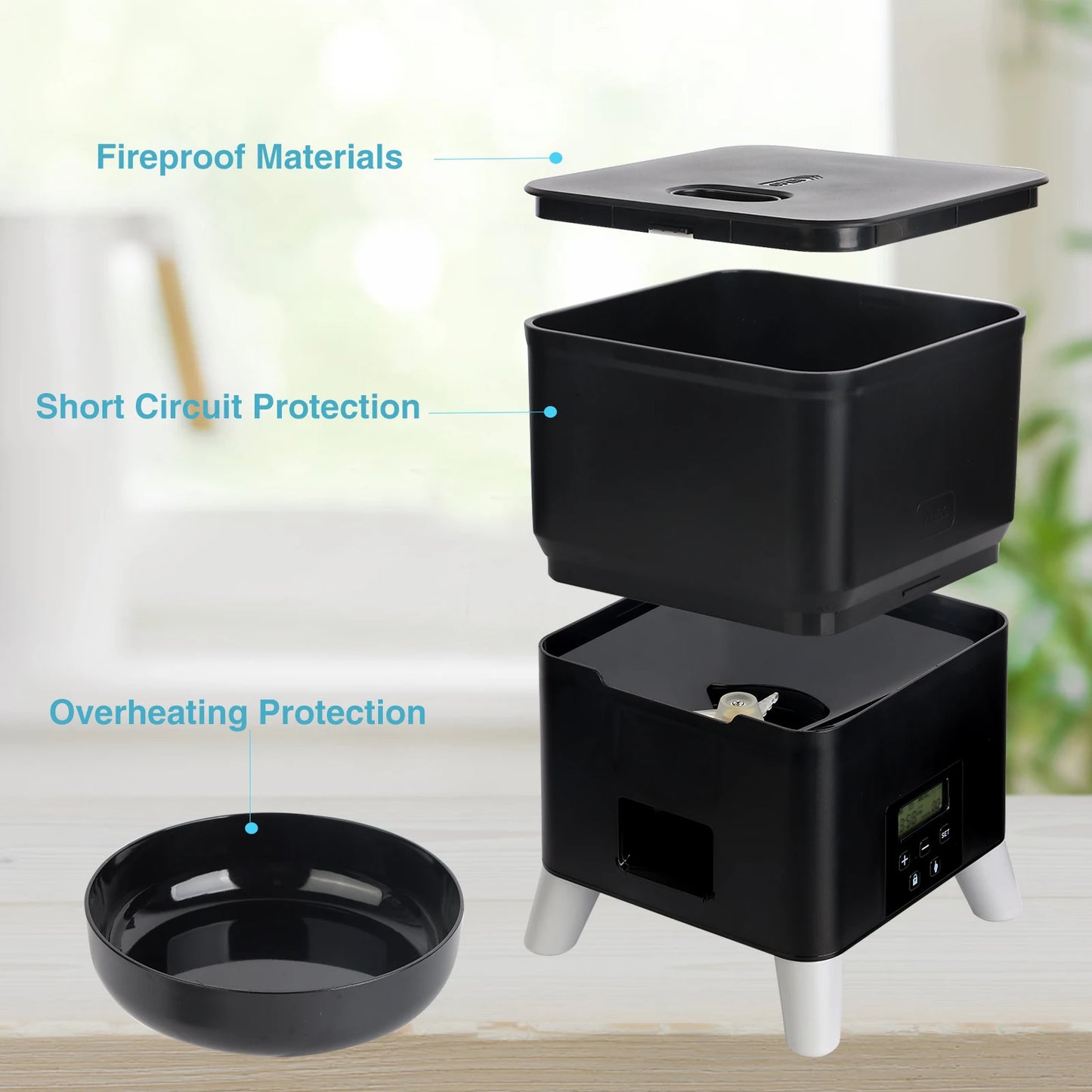 Cat Automatic Feeder 2L Cat Food Dispenser Smart Programmable Pet Feeder Recordable Dog Automatic Feede