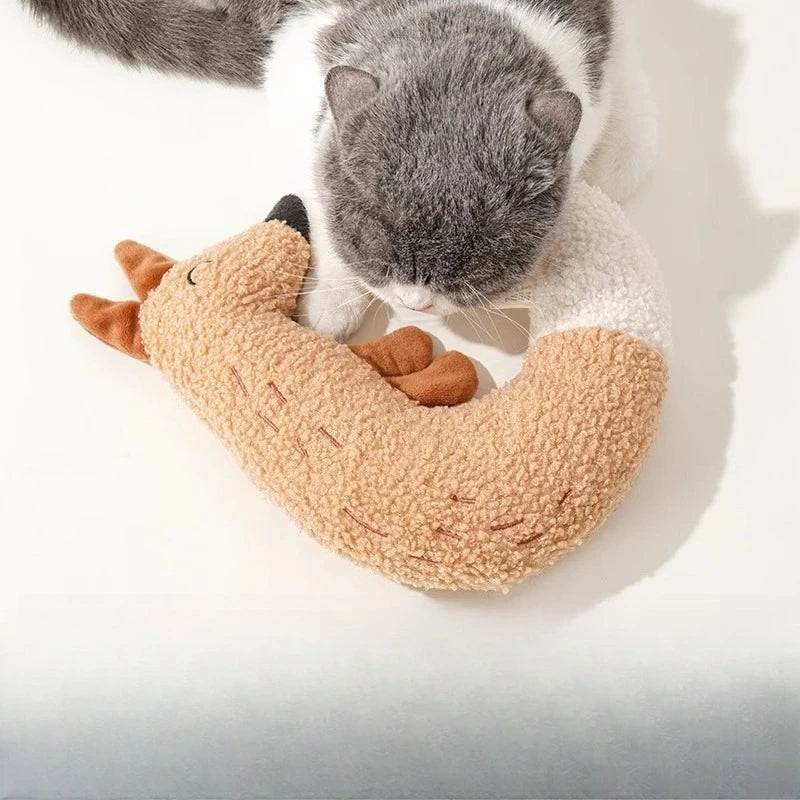 Jouet interactif couineur en peluche à mâcher pour chats et chiens