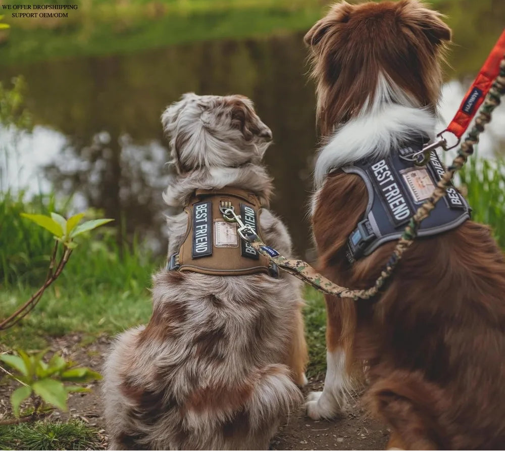 No-Pull Tactical Dog Harness with Reflective Strips