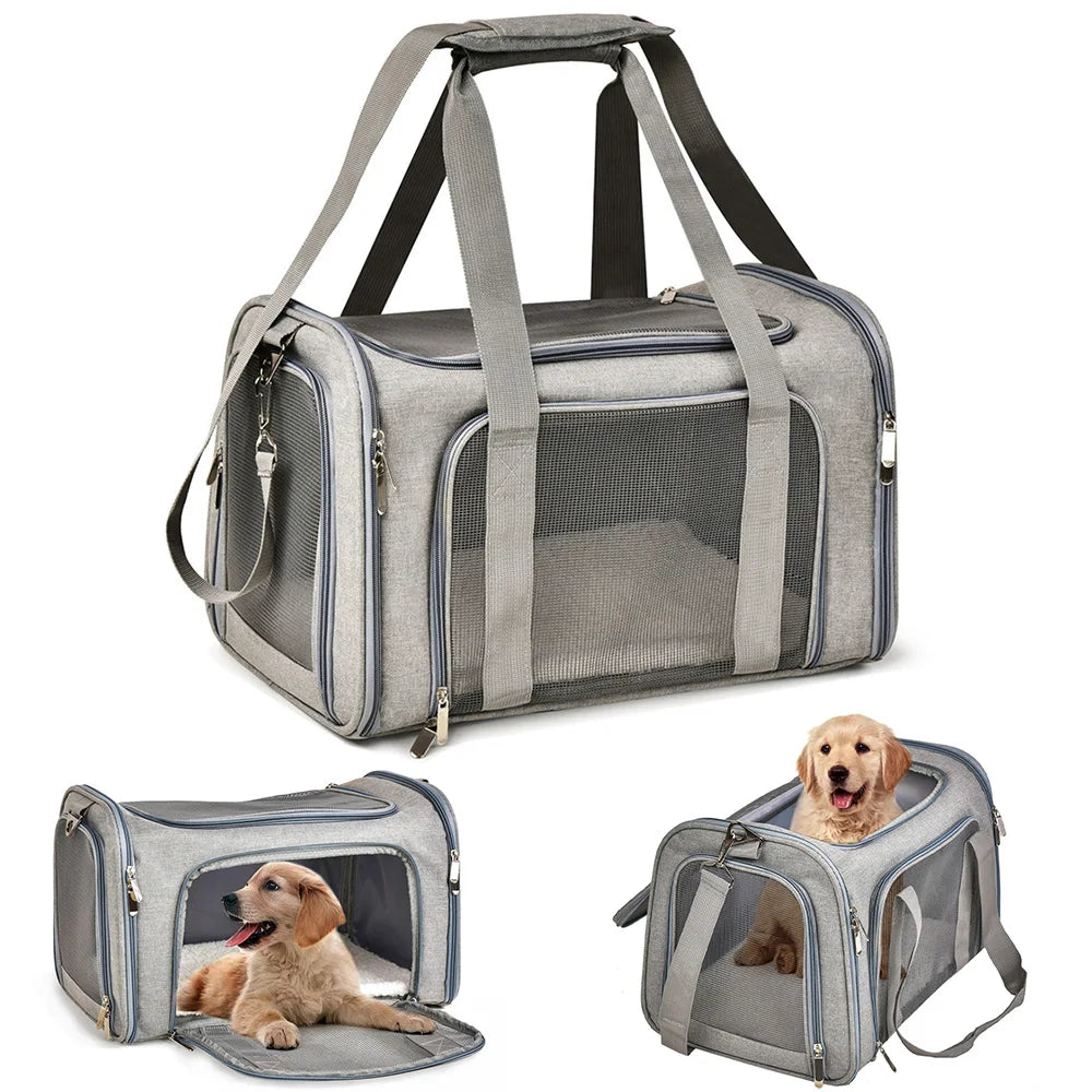 Soft-Sided Pet Travel Carrier with Fleece Pad