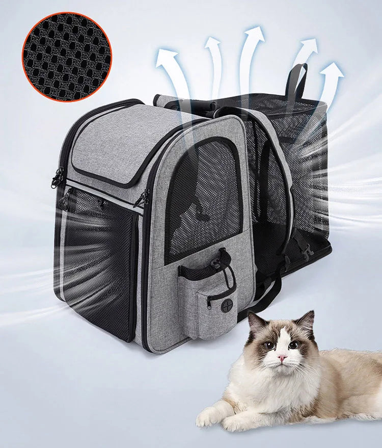 Expandable Pet Backpack Carrier for Cats & Dogs