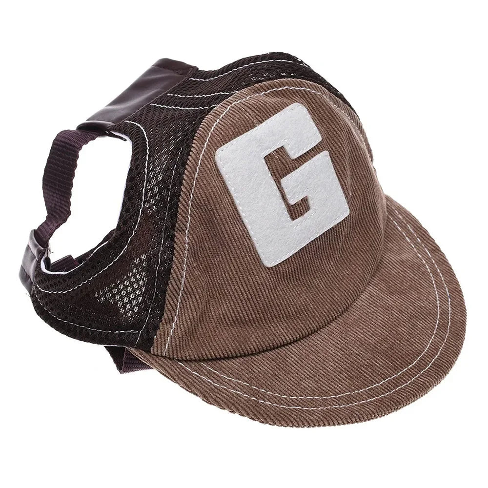 Dog Baseball Cap with Ear Holes - Adjustable Sunscreen Hat for Small and Large Dogs