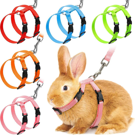 Adjustable Nylon Harness & Leash Set for Rabbits, Kittens & Small Pets