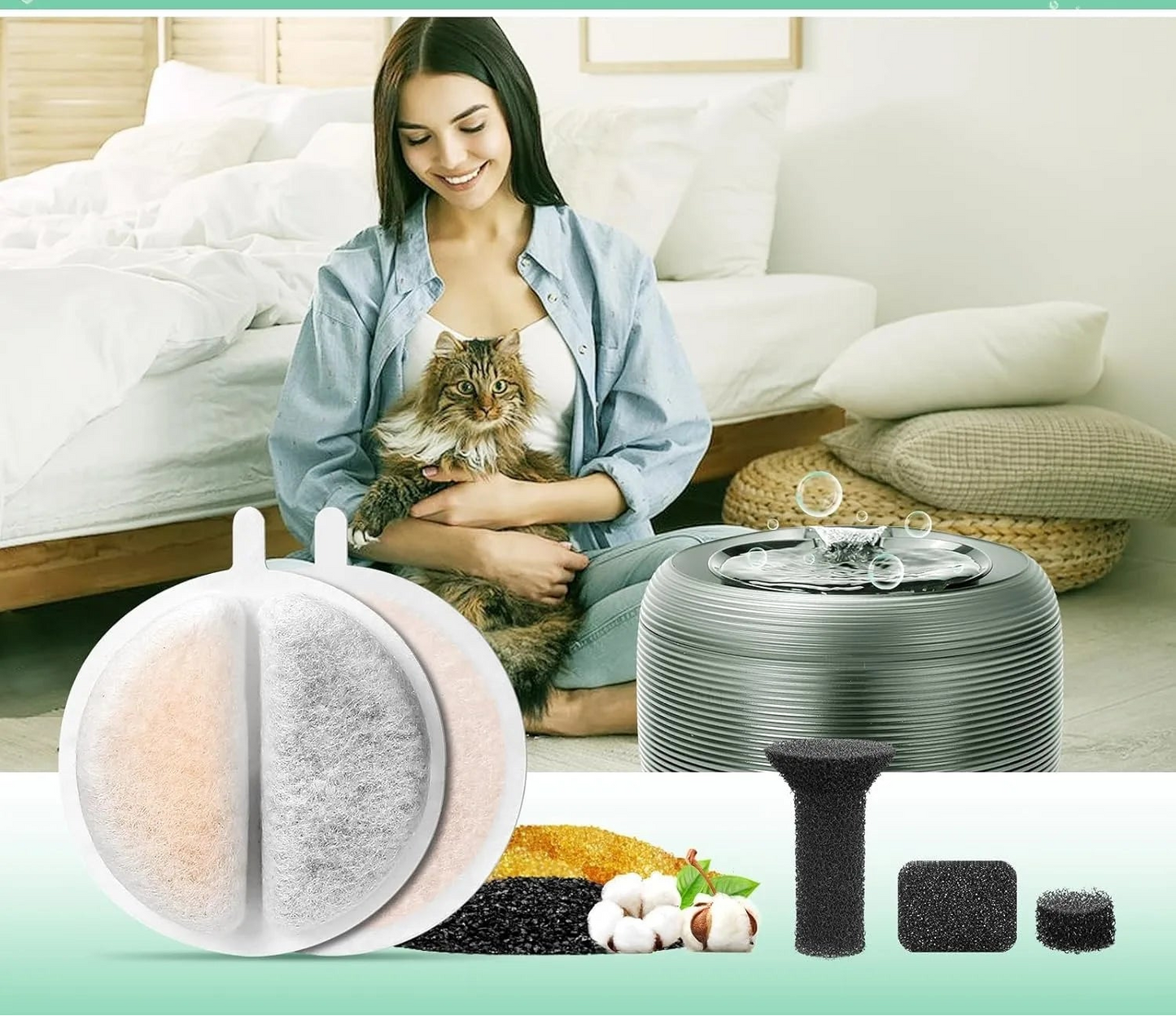 Cat Water Fountain Replacement Filters - 2.5L