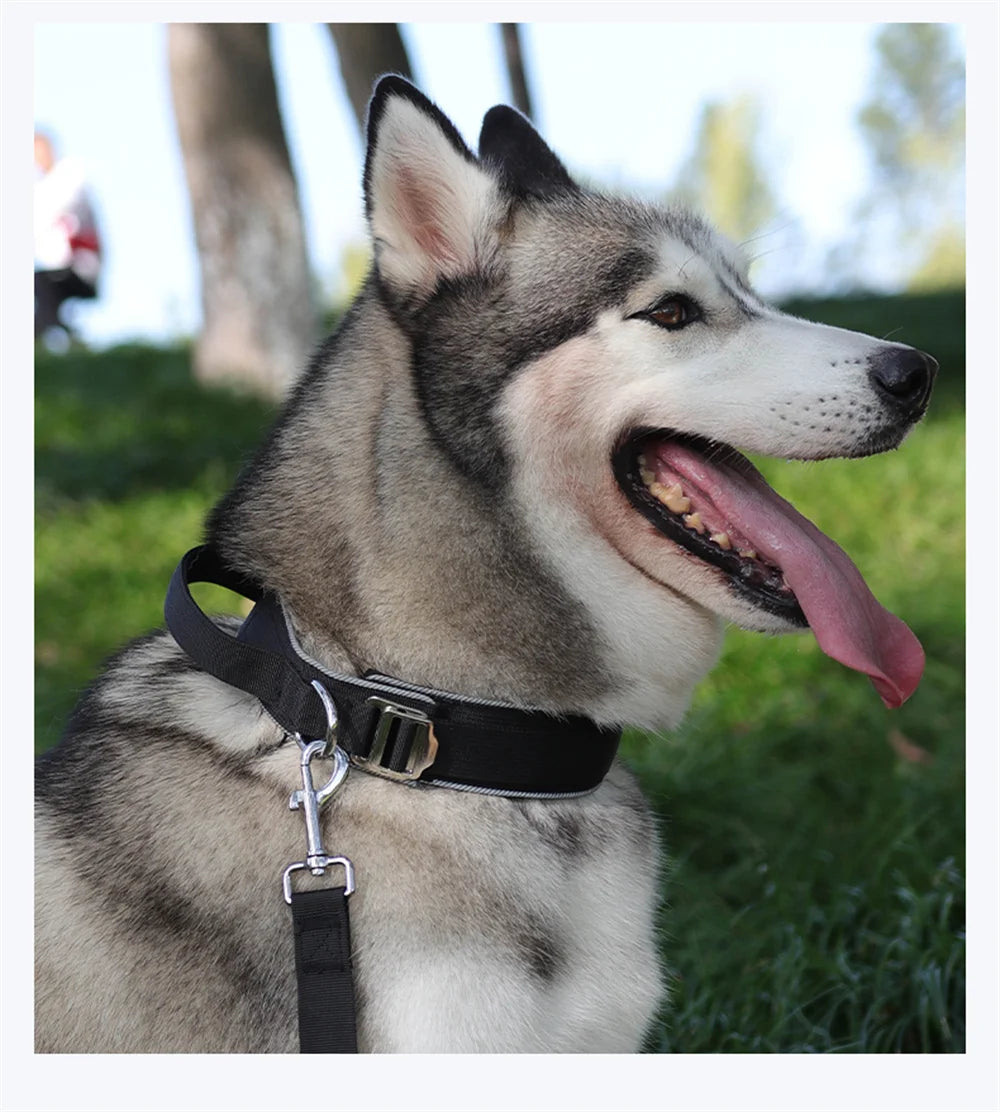 Padded Reflective Tactical Dog Collar for Medium & Large Dogs