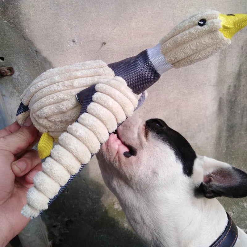 Duck Chew & Molar Toy for Dogs — Linen & Down, 25–34 cm