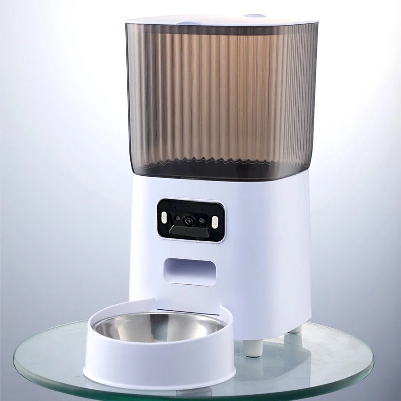 5L Smart Automatic Pet Feeder with Camera, Double Bowls & Voice Recorder