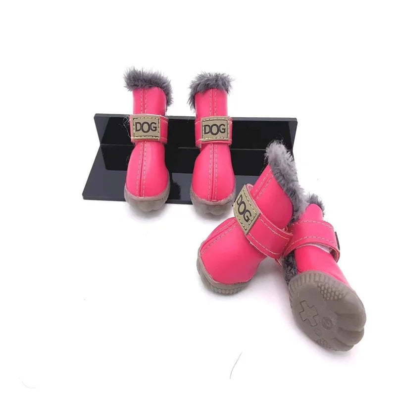 Waterproof Winter Snow Boots for Small Dogs – Set of 4