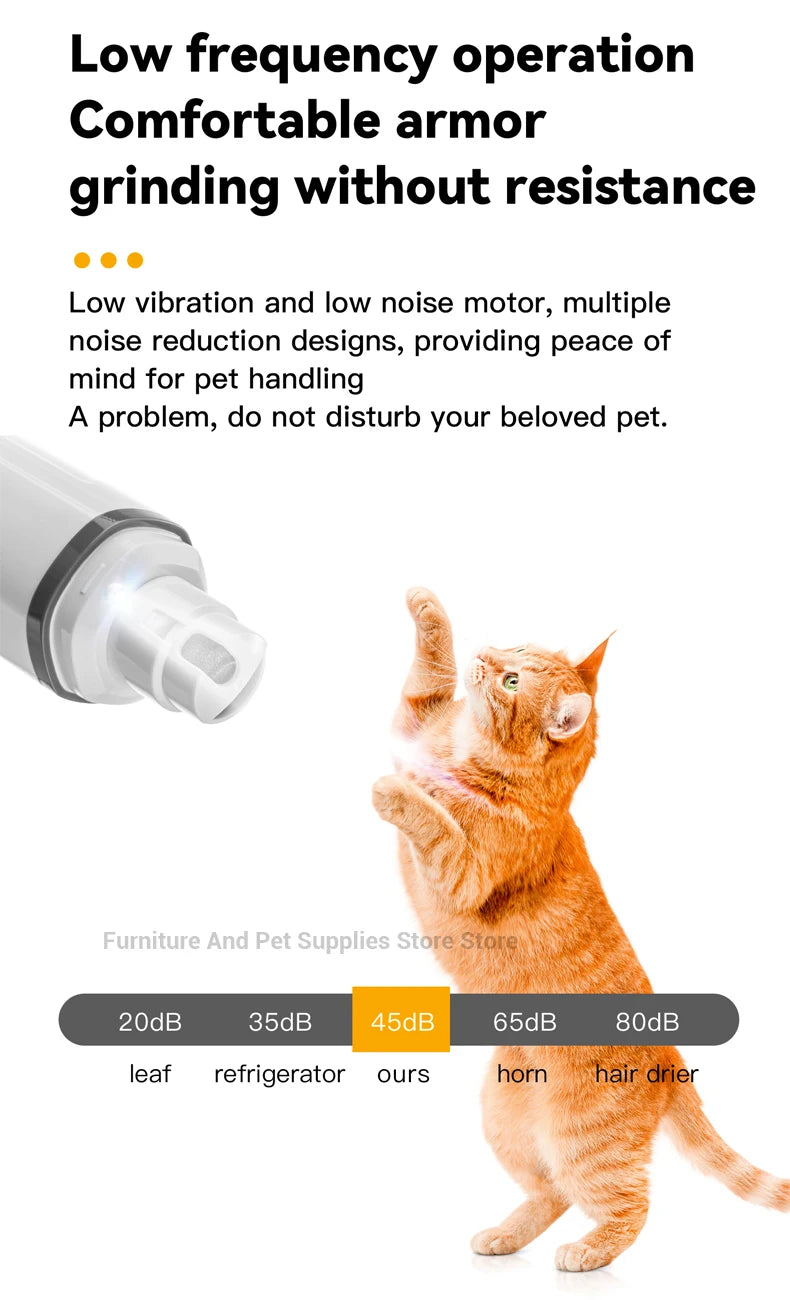 Electric Pet Nail Grinder with LED Light & 3-Speed Control