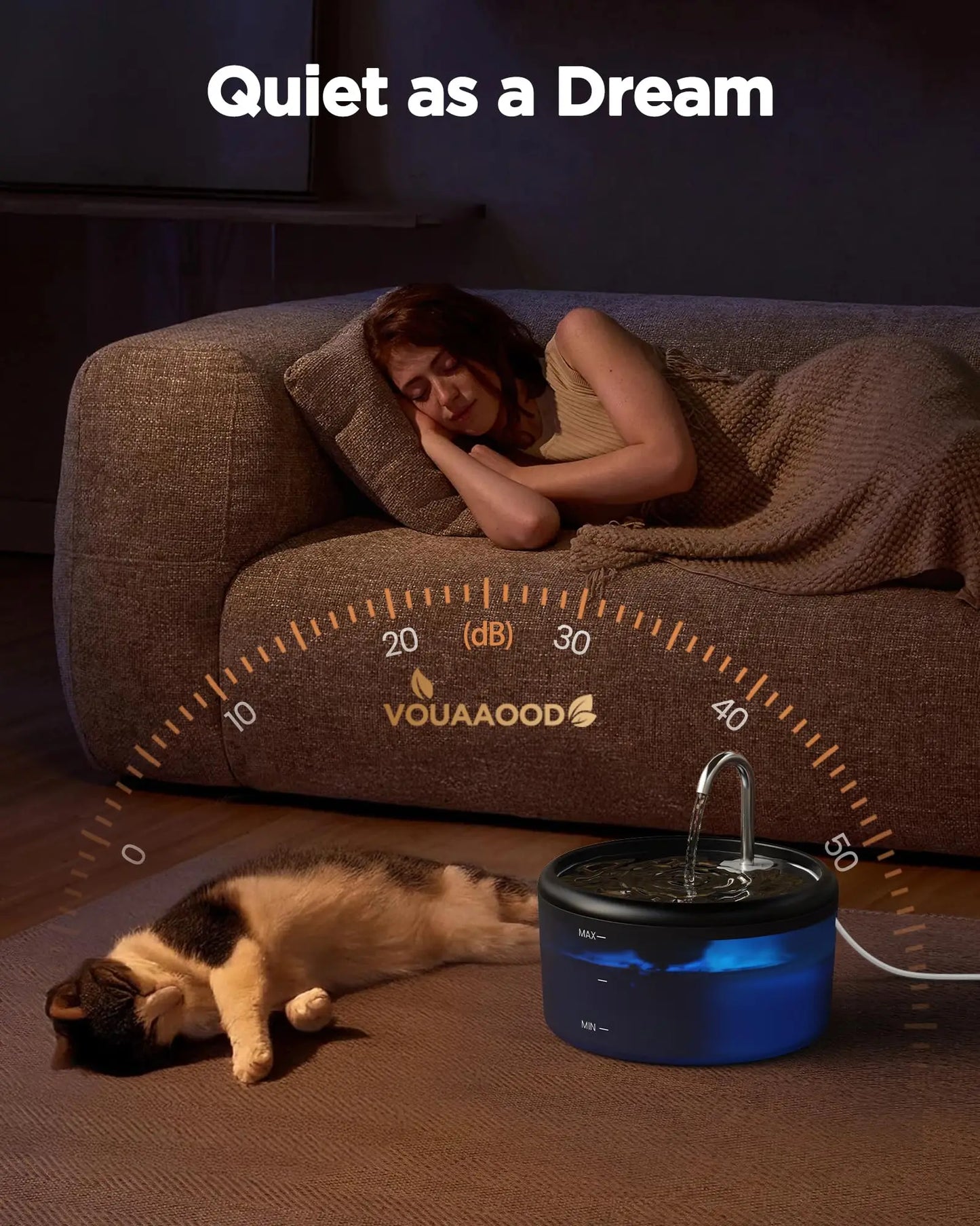 Automatic cat drinking fountain, dog water feeder, visual cat fountain, water fountain suitable for small and medium-sized pets
