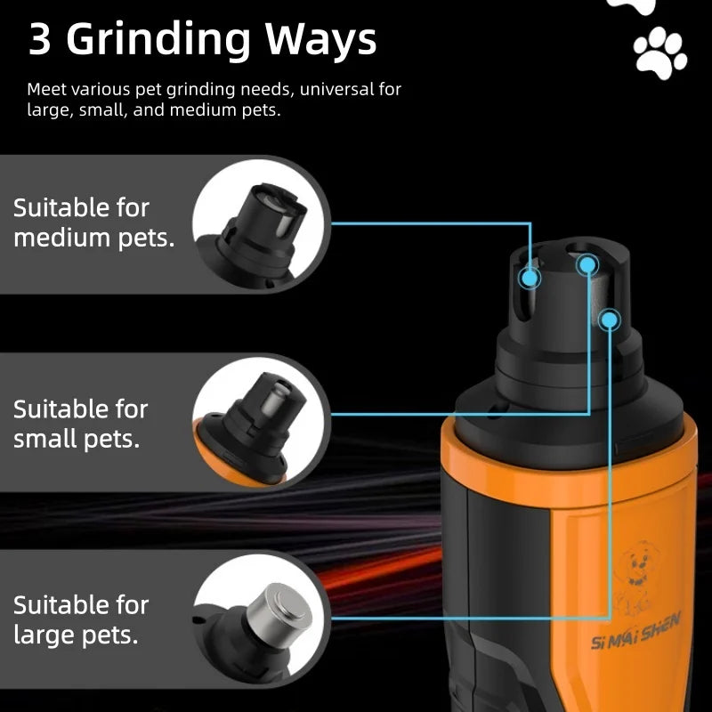 Rechargeable Pet Nail Grinder with LED Light & 5 Speed Settings