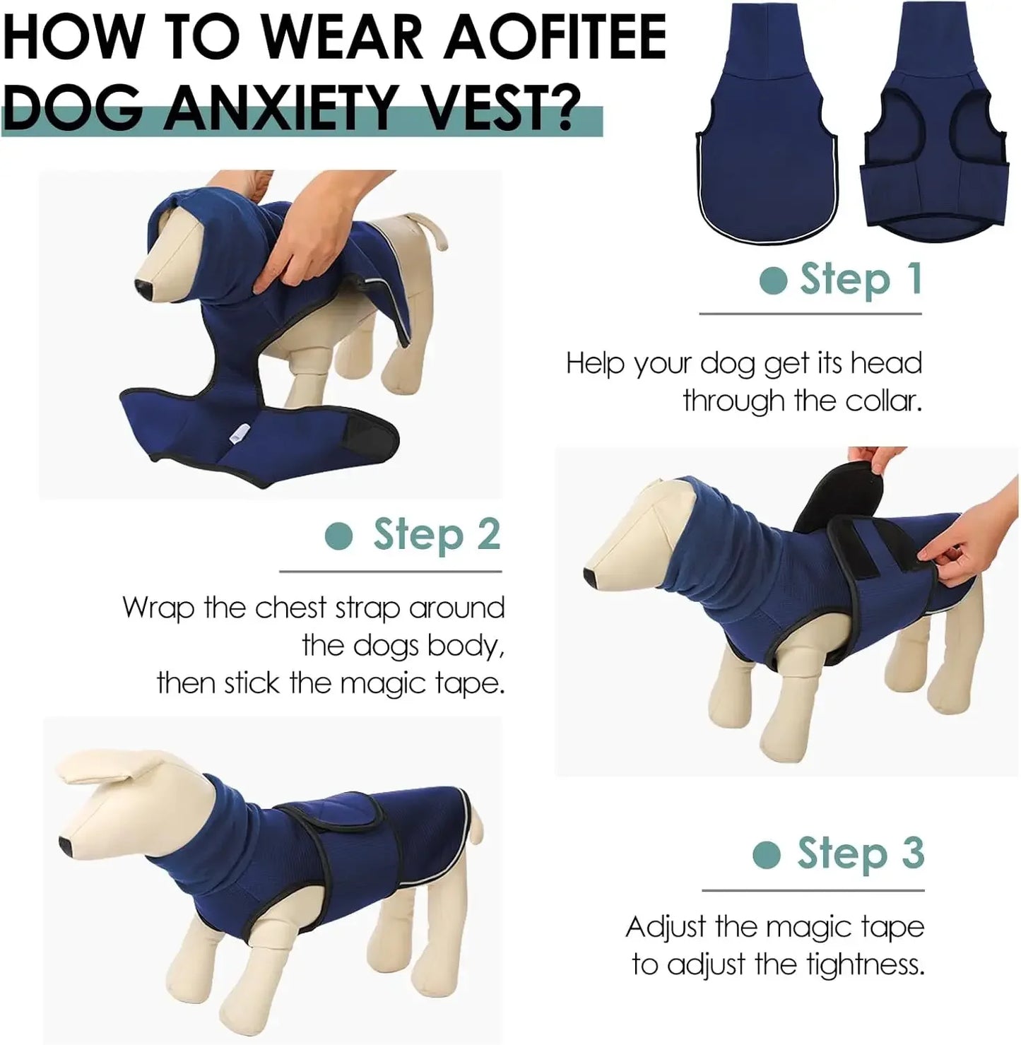 Gilet anti-anxiété pour chien avec capuche